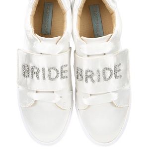 Betsey Johnson SB liana BRIDE satin sneaker 8 rhinestones